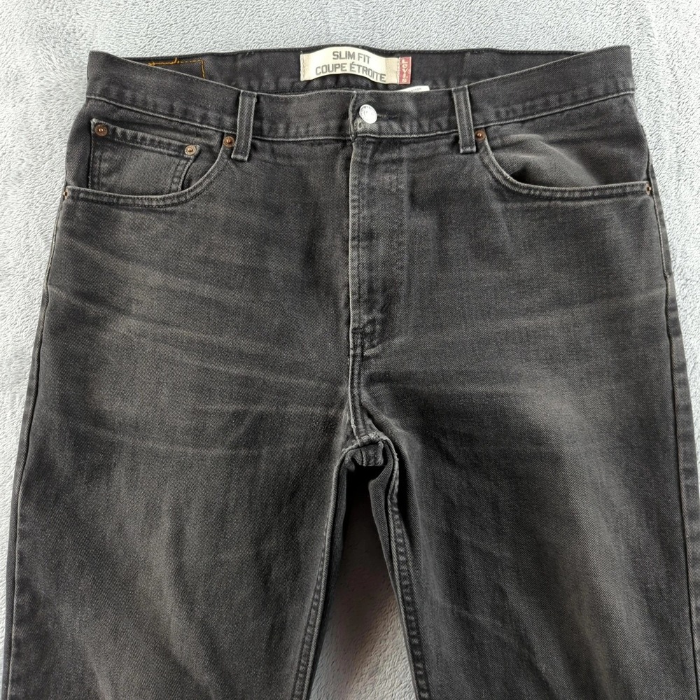 Vintage Levis Jeans 36x30 Black 516 Slim Straight Denim Wallet Fade Grunge Y2K - Picture 2 of 15